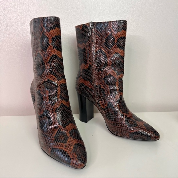 Ash Diamond Heeled Boots Brown Snake Print Leather - Picture 6 of 13